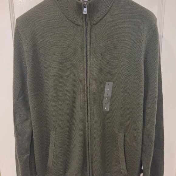 Michael Kors Other - Michael Kors Men's Merino Wool Mock Neck Green Full Zip-Up Sweater (NWT)(L)